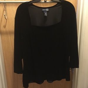 Venezia black velour top